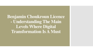 Benjamin Choukroun Licence - Main Levels Where Digital Transformation Is A Must