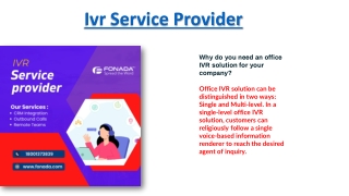 Office Ivr Solution | IVR Service Provider | IVR Solution - Fonada