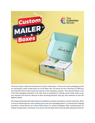 Why Custom Mailer Boxes Are the best option for retailers?