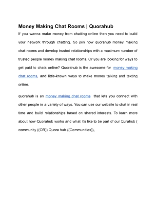 Best Money Making Chat Rooms for US & UK  {2022} -Quorahub