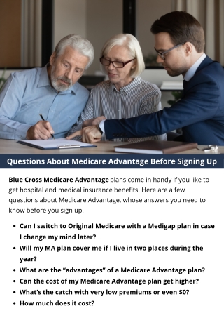 Questions About Medicare Advantage Before Signing Up