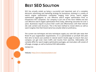 Best SEO Solution