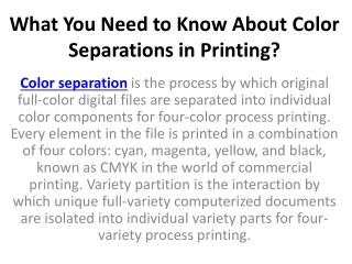 What You Need to Know About Color Separations in Printing?