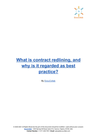 What is contract redlining, and why is it regarded as best practice