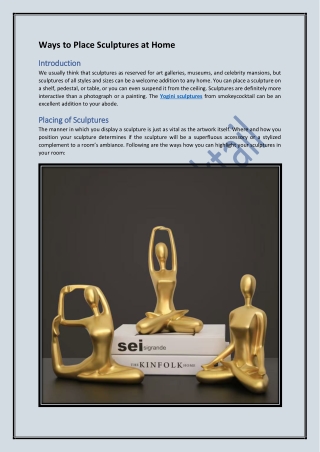 Ways to Place Sculptures at Home