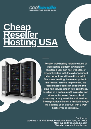 Cheap Reseller Hosting USA