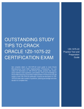 Outstanding Study Tips to Crack Oracle 1Z0-1075-22 Certification Exam