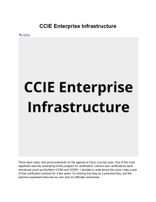 CCIE Enterprise Infrastructure by Saria