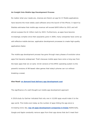 An Insight To Mobile App Development Process - Google Docs