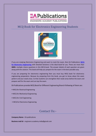 MCQ Book for Electronics Engineering Students.