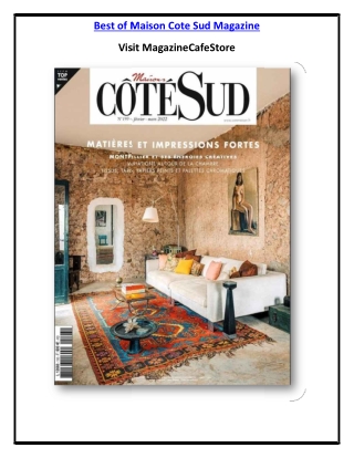 Best of Maison Cote Sud Magazine