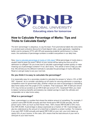How to Calculate Percentage of Marks