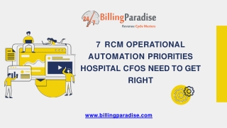 7 RCM Operational Automation Priorities Hospital CFOs Need to get right-converted