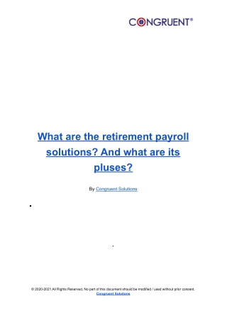 What are the retirement payroll solutions_ And what are its pluses_