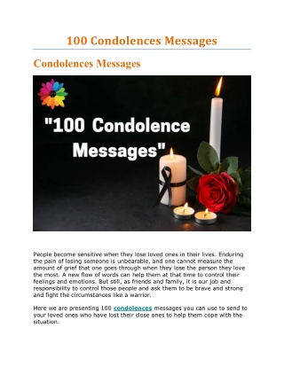 100 Condolences Messages