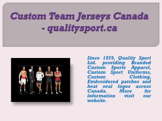 Custom Team Jerseys Canada - qualitysport.ca