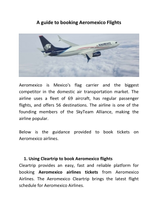 A guide to booking Aeromexico Flights