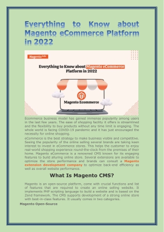 Everything to Know about Magento eCommerce Platform in 2022