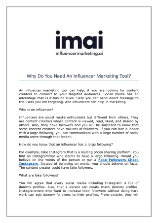Why Do You Need An Influencer Marketing Tool