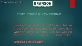 Wooden Picnic Bench  Branson Leisure