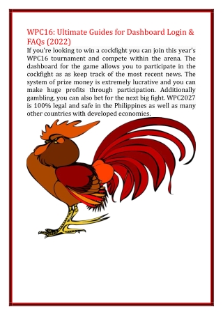 WPC16 Ultimate Guides for Dashboard Login & FAQs (2022)