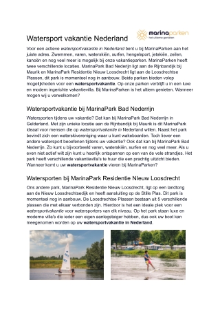 Watersport vakantie Nederland