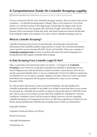 1A Comprehensive Guide On LinkedIn Scraping Legality