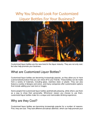 customized liquor bottle