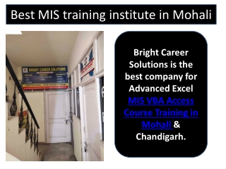 Best MIS training institute in Mohali