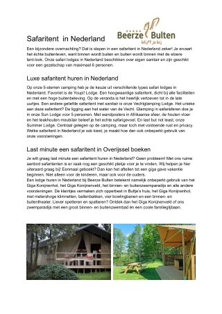 Safaritent Nederland