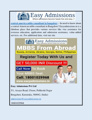 Central America Mbbs Consultant In Bangalore | Easyadmissions.in