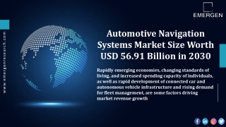 Automotive Navigation Systems Market Analysis, Opportunities, Trends by 2030