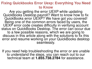 Fixing Quickbooks Error Uexp: Everything You Need to Know