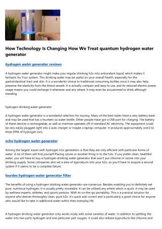 7 Things You Should Not Do With jiyu hydrogen water generator