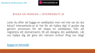 bygga en hemsida Interwebsite.se