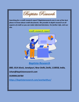 Credit Research Report Baptistaresearch.com