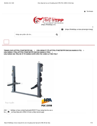 Cầu nâng hai trụ xe ô tô giằng dưới HPA P2C 235B