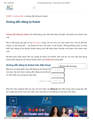 Hướng dẫn đăng ký Kubet - Tạo tài khoản Kubet mới nhất 2022