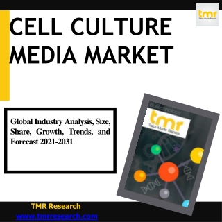 Cell Culture Media Market Has Been Projected To Expand At A Noteworthy Pace