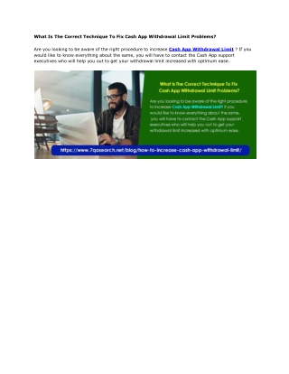 What Is The Correct Technique To Fix Cash App Withdrawal Limit Problems?