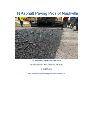TN Asphalt Paving Pros of Nashville