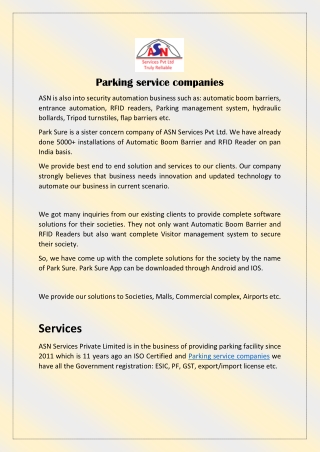 Parking service companies