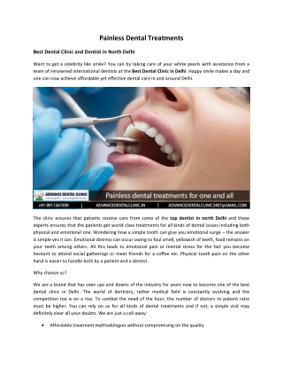 Painless Dental Treatments