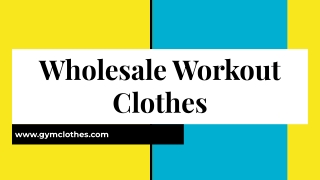 Wholesale Workout Clothes