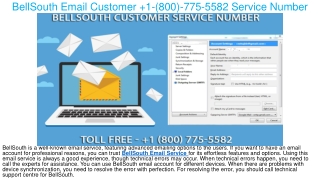 1(800) 775 5582 BellSouth Email Customer Support Number