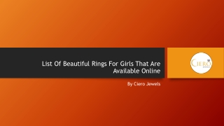 List Of Beautiful Rings For Girls That Are