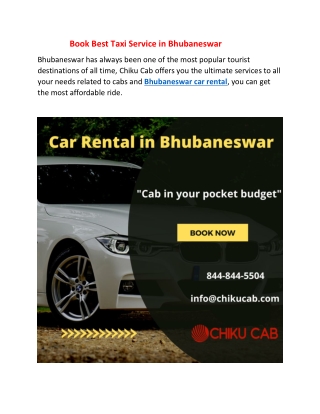 Book Best Taxi Service in Bhubaneswar