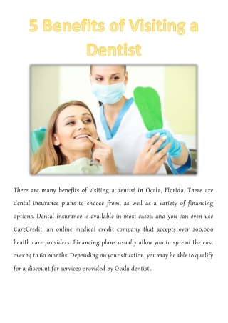 5 Benefits of Visiting a Dentist