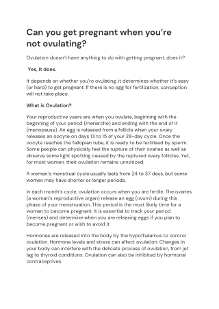 Can you get pregnant when you’re not ovulating