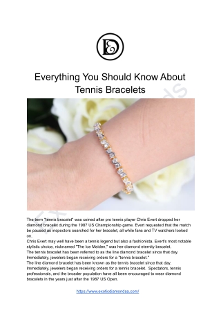 Everything You Should Know About Tennis Bracelets